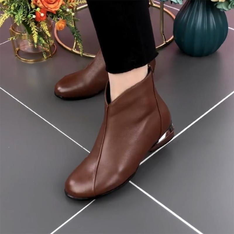 Botines de piel con cremallera
