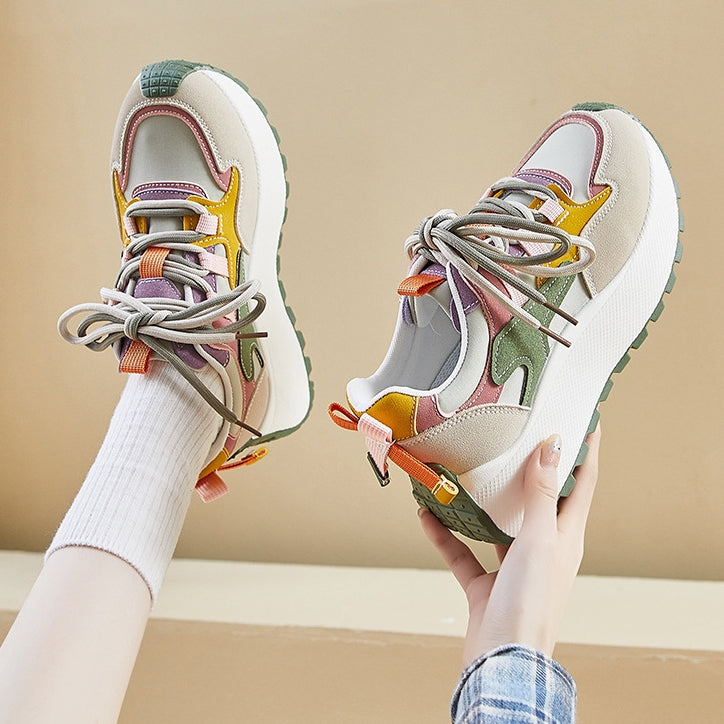 Zapatillas deportivas casuales de suela gruesa para correr