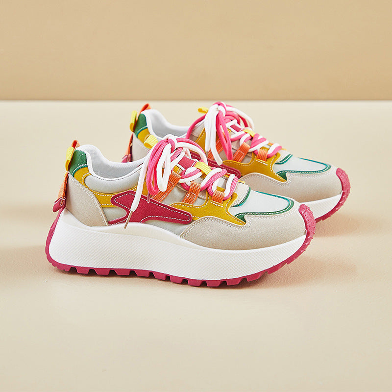 Zapatillas deportivas casuales de suela gruesa para correr