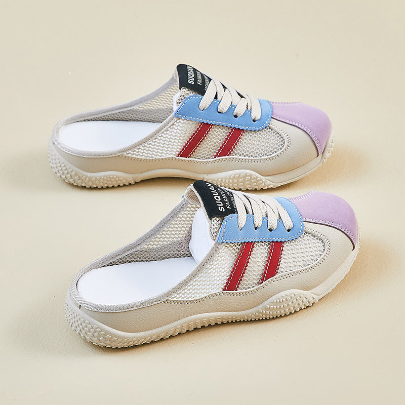 Pantuflas de verano de suela gruesa de malla