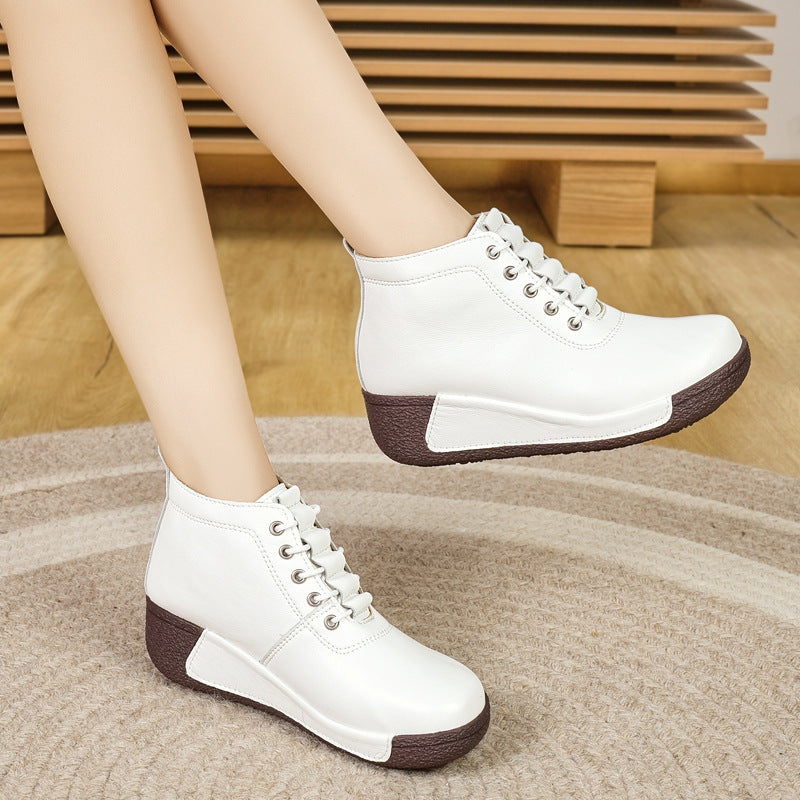 Zapatos de cuero femenino de alta gama 2025