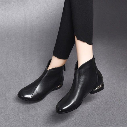 Botines de piel con cremallera