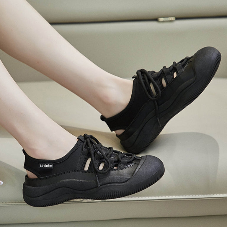 Zapatos planos huecos y transpirables