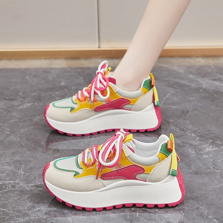 Zapatillas deportivas casuales de suela gruesa para correr