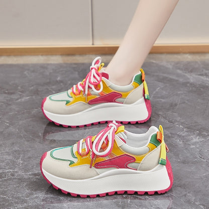 Zapatillas deportivas casuales de suela gruesa para correr