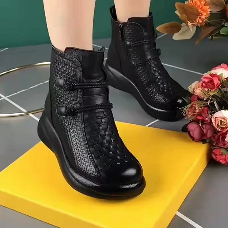 【100% piel de vacuno】botas cortas de moda