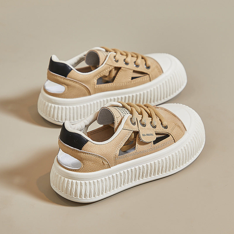 Zapatillas casuales huecas con punta redonda
