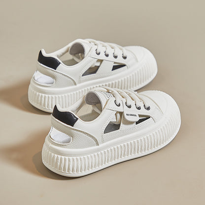Zapatillas casuales huecas con punta redonda