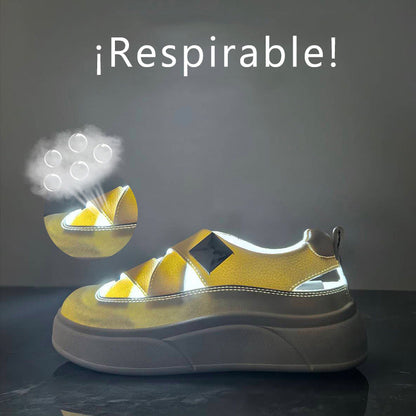 Zapatillas deportivas de piel transpirables que mejoran la altura