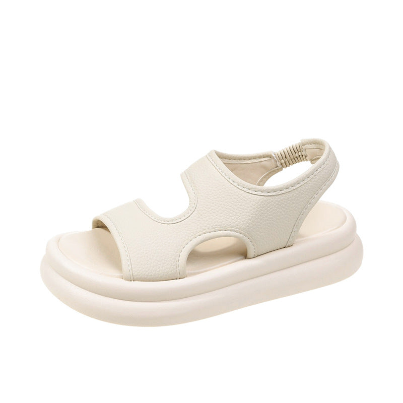 Sandalias sport plataforma piel suave