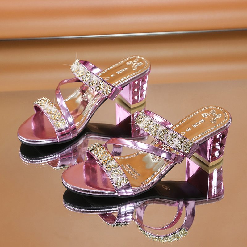 Sandalias de verano de moda con diamantes de imitación