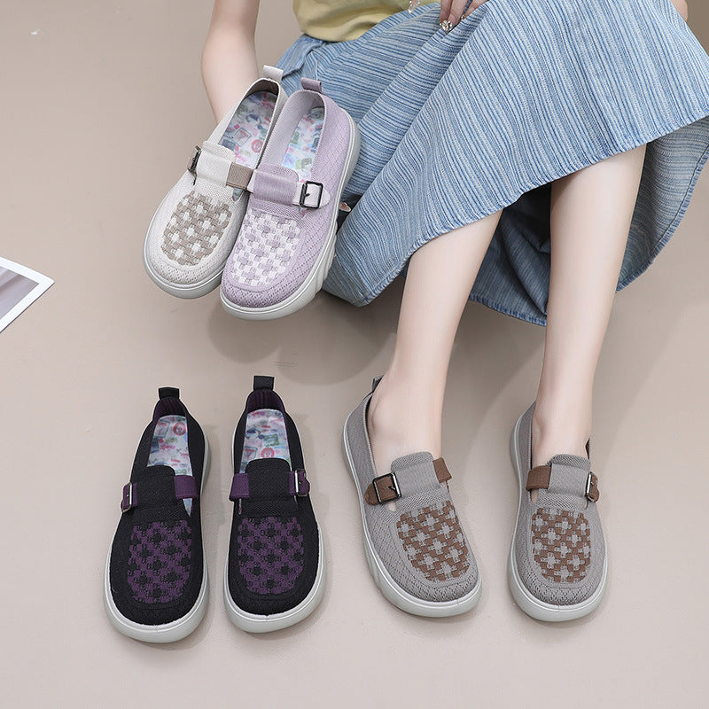 Zapatos casuales ligeros sin cordones con suela gruesa