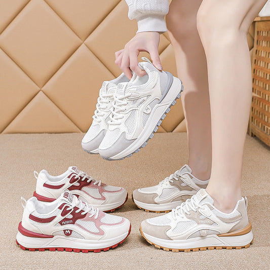 Zapatillas de malla con suela gruesa