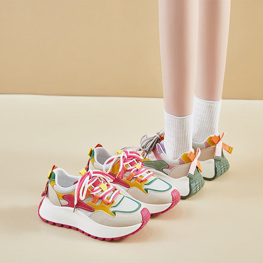 Zapatillas deportivas casuales de suela gruesa para correr