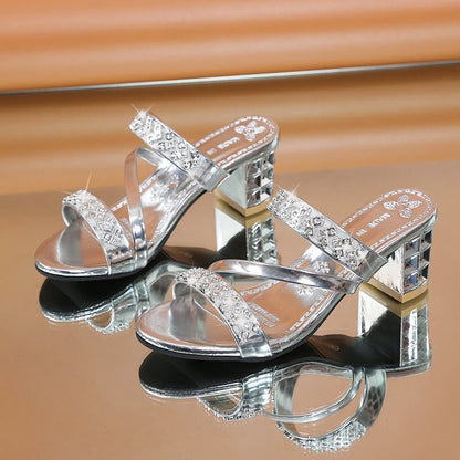 Sandalias de verano de moda con diamantes de imitación