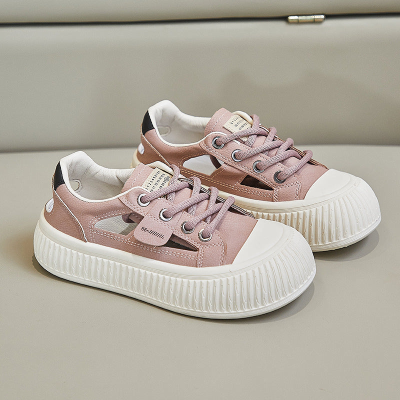 Zapatillas casuales huecas con punta redonda
