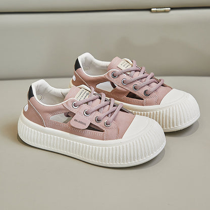 Zapatillas casuales huecas con punta redonda