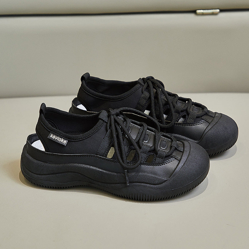 Zapatos planos huecos y transpirables