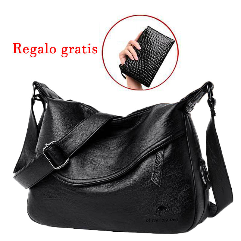 [Cuero genuino] Bolso bandolera versátil para mamá