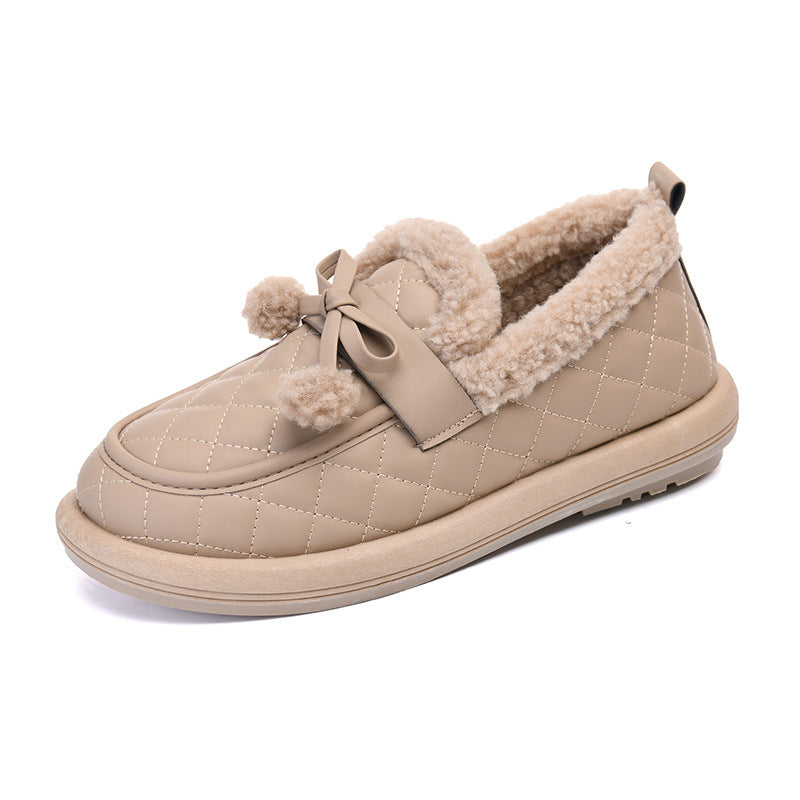 Zapatos de algodón cálidos antideslizantes de vellón grueso