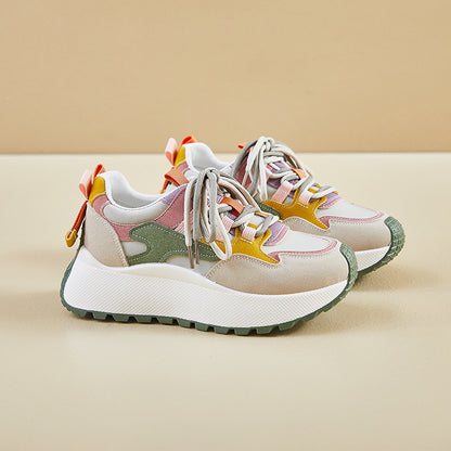 Zapatillas deportivas casuales de suela gruesa para correr