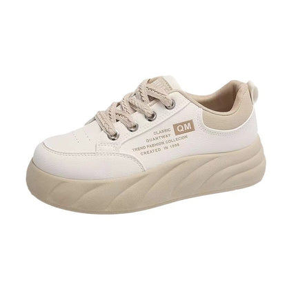 Zapatos casuales con cordones y suela gruesa que realzan la altura