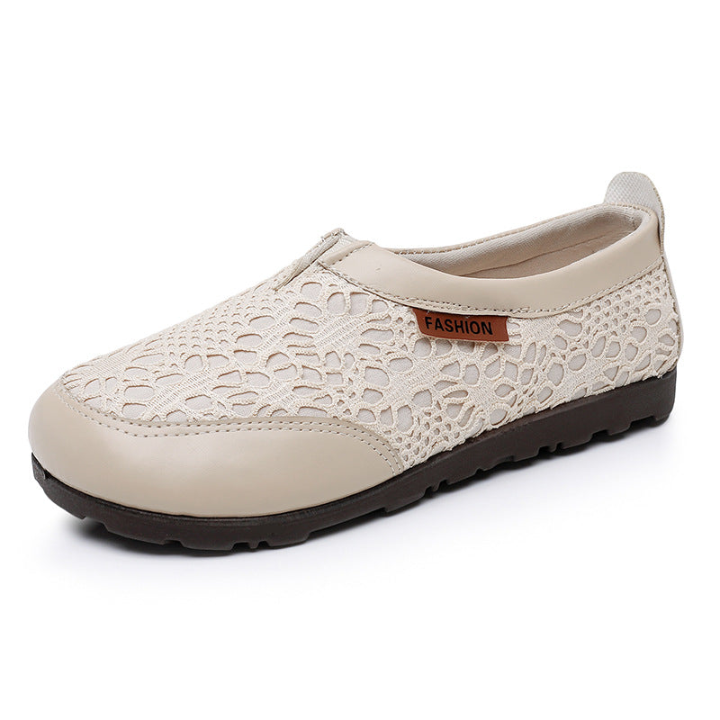 Zapatos mujeres nuevos zapatos de encaje de primavera 2025 zapatos individuales ligeros con un pedal zapatos de pescador