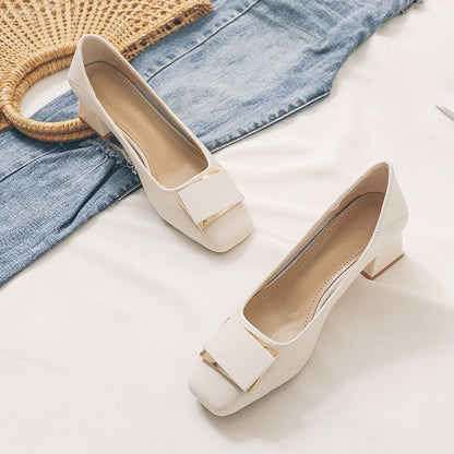 Zapatos de cuero de tacón grueso:No hará que tus pies se sientan cansados