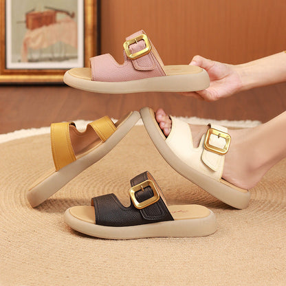 Sandalias vintage de piel suave