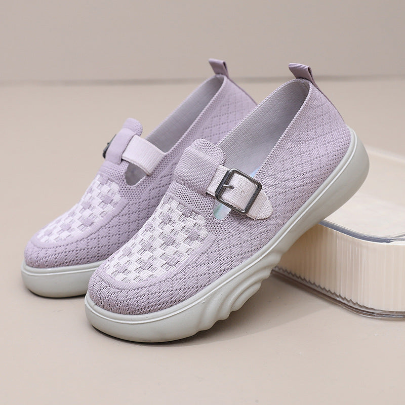 Zapatos casuales ligeros sin cordones con suela gruesa