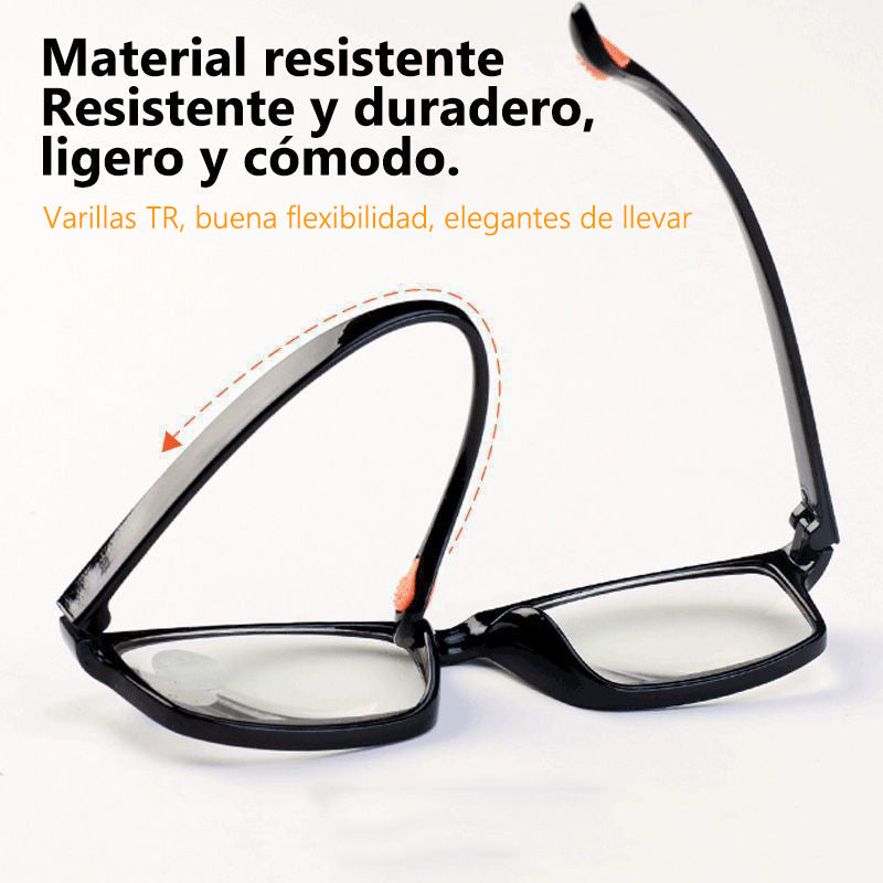 Gafas de lectura con zoom inteligente y automático con luz azul