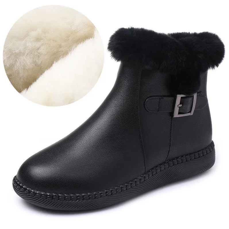 Botas de lana con suela blanda de cuero genuino