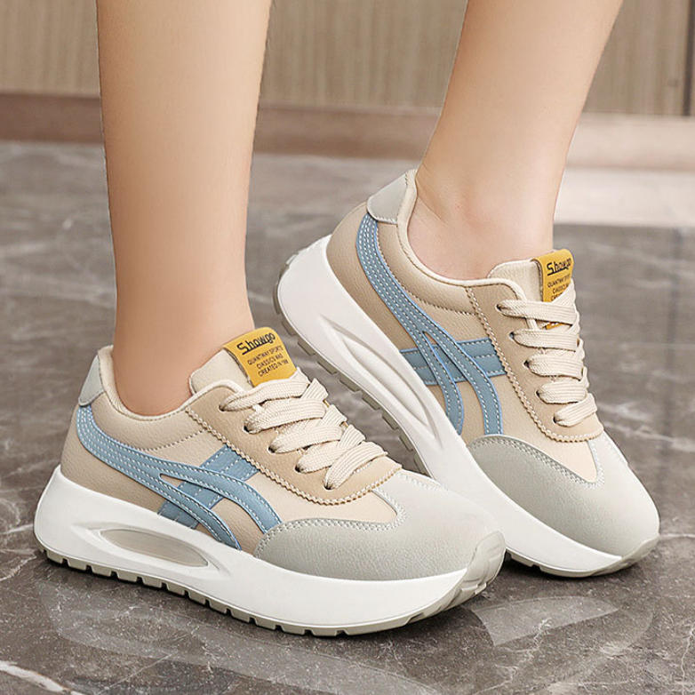 Zapatillas casuales de suela gruesa con bloques de color