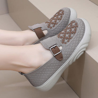 Zapatos casuales ligeros sin cordones con suela gruesa
