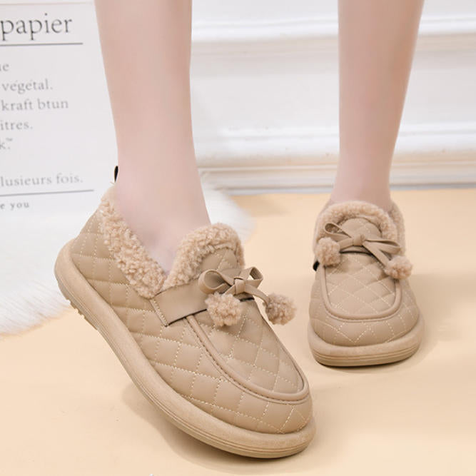 Zapatos de algodón cálidos antideslizantes de vellón grueso